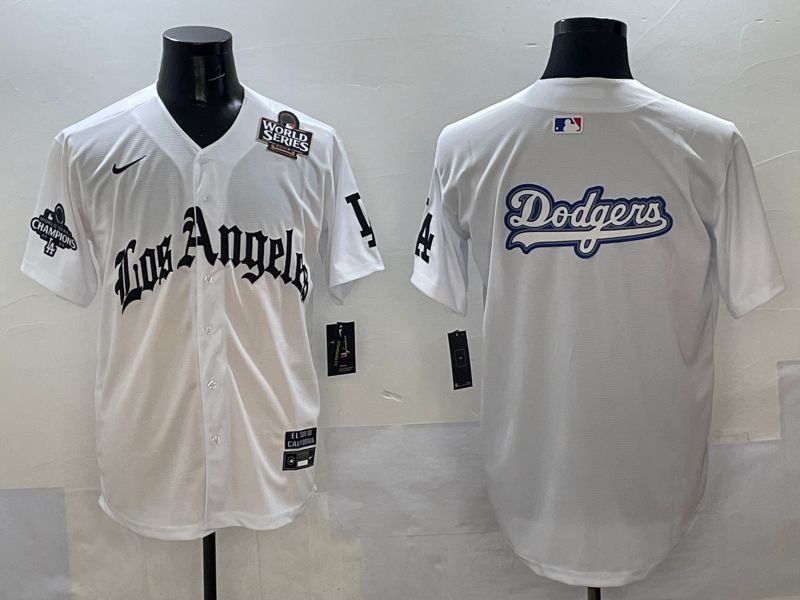 Men Los Angeles Dodgers Blank White Five generations Joint Name 2025 Nike MLB Jersey style 54->los angeles dodgers->MLB Jersey